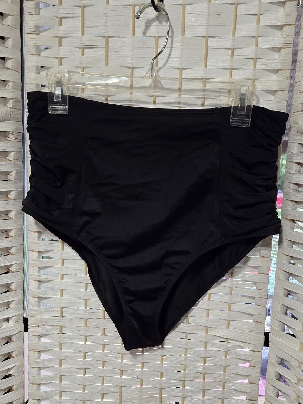 Beach Betty High-Waisted Black Swim Bottoms